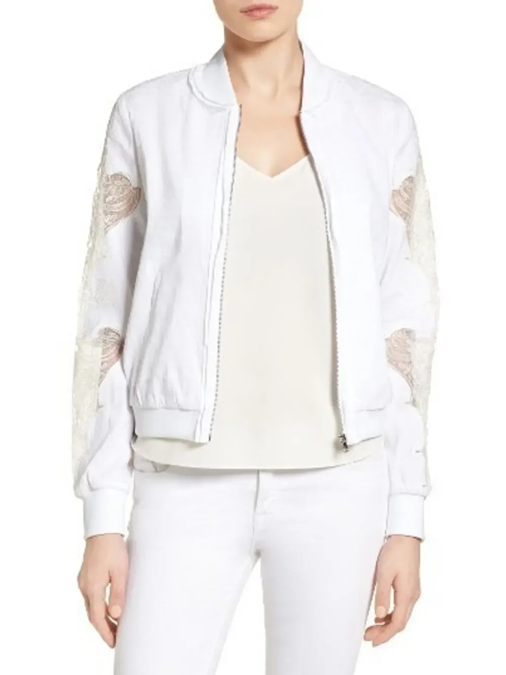 Kobi Halperin Lace Trim Bomber Jacket